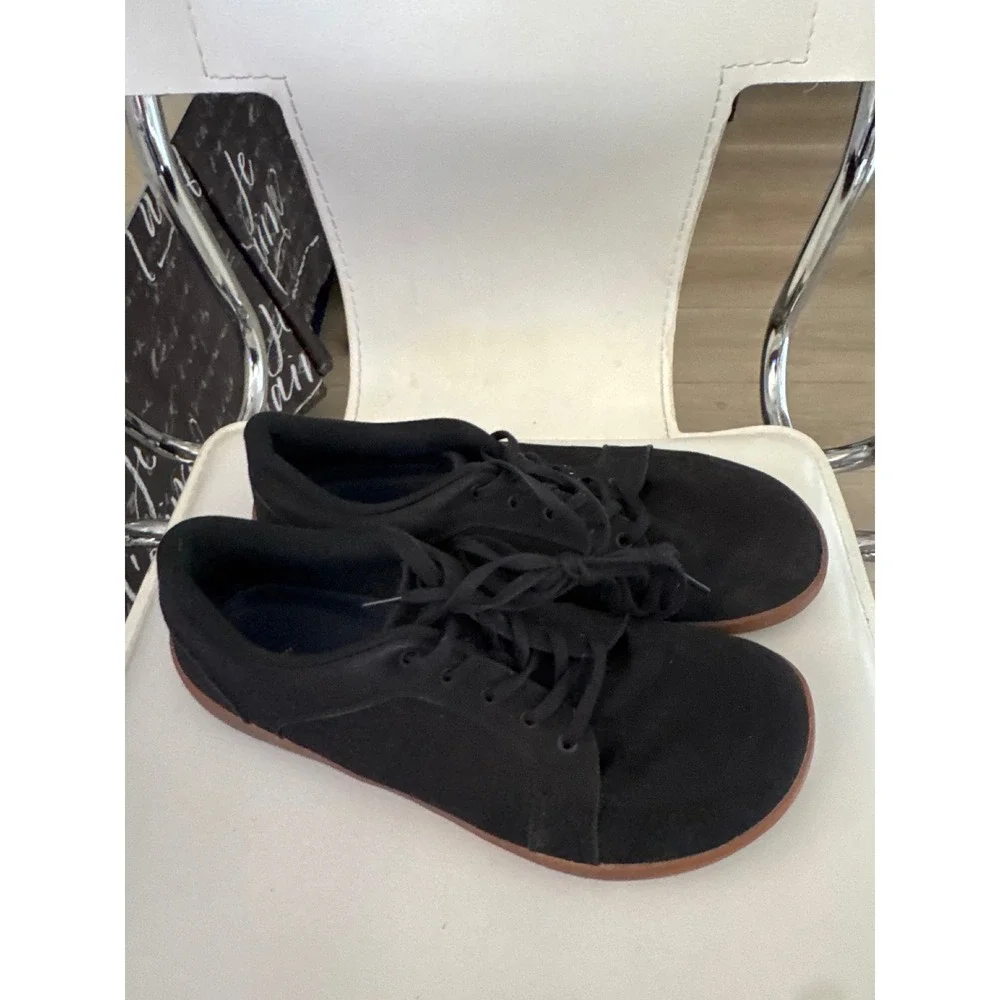WHITIN Mens Minimalist Trail Running Shoes Black Canvas Wide Toe Box W892 Sz 46